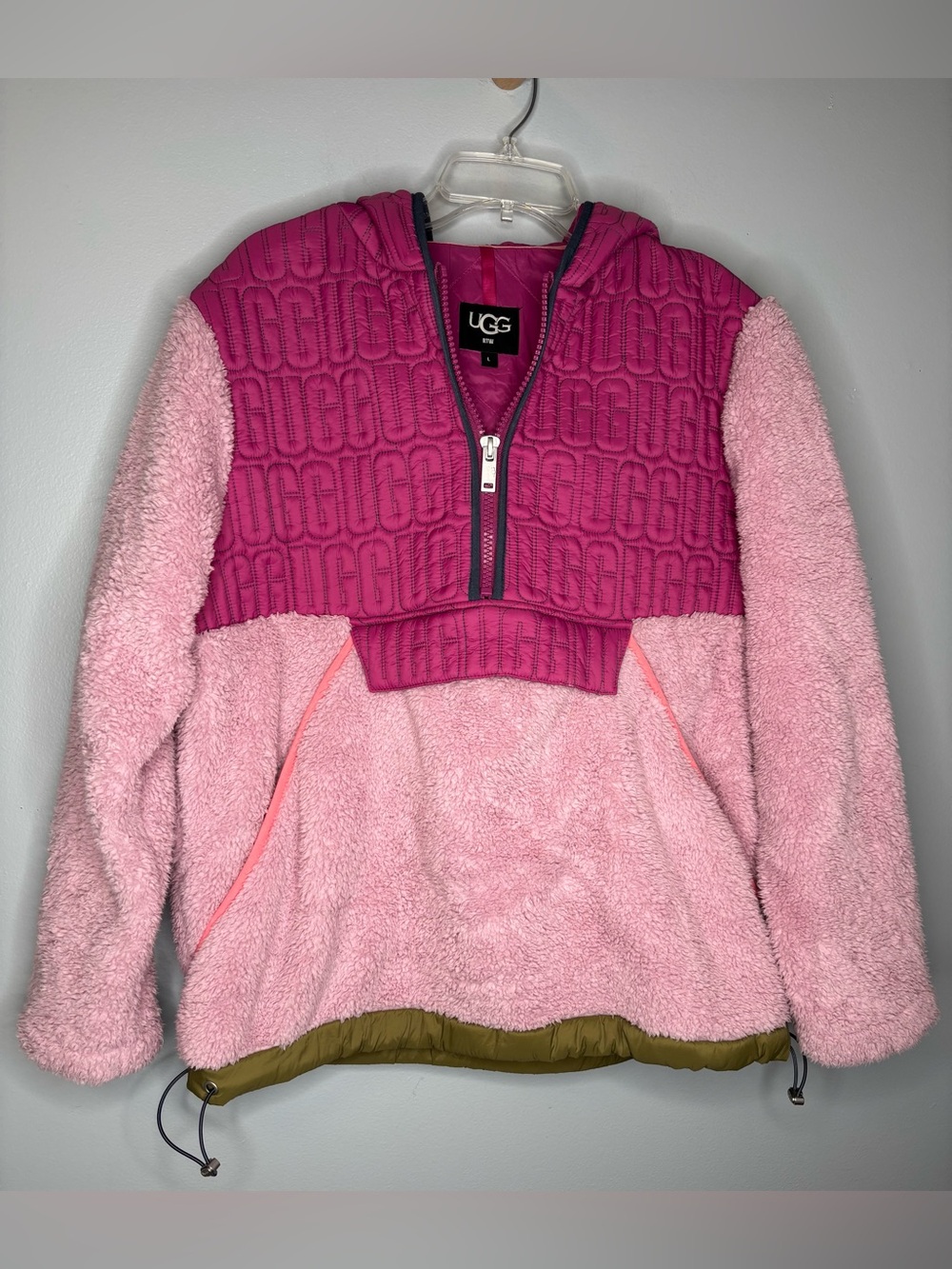 UGG IGGY SHERPA HALF ZIP HOODED JACKET - Picture 2 of 10